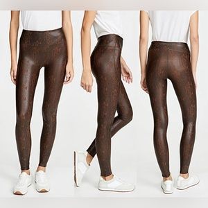 Spanx Snake -Print Faux Leather Leggings Brown Size M 🎁🤎